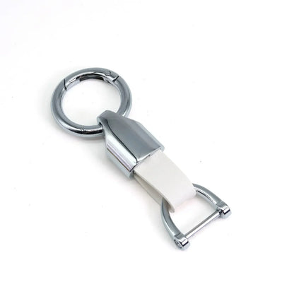 New Fashion Personalized Custom Logo Name Metal Waist Hanging KeyChain Leather Keyring Men Women Key Chain Buckle Ring Gift