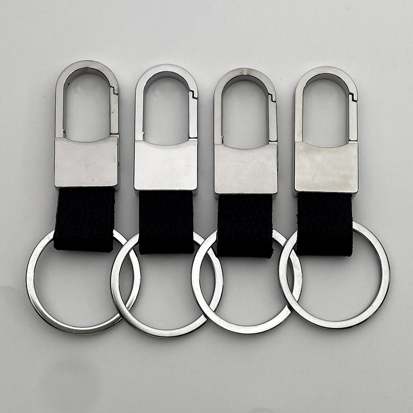 1/4PCS Personalized Leather Splicing Waist Hanging Car Keychain Metal Key Ring Chain Motorcycle Keyring Accessories for Man Gift
