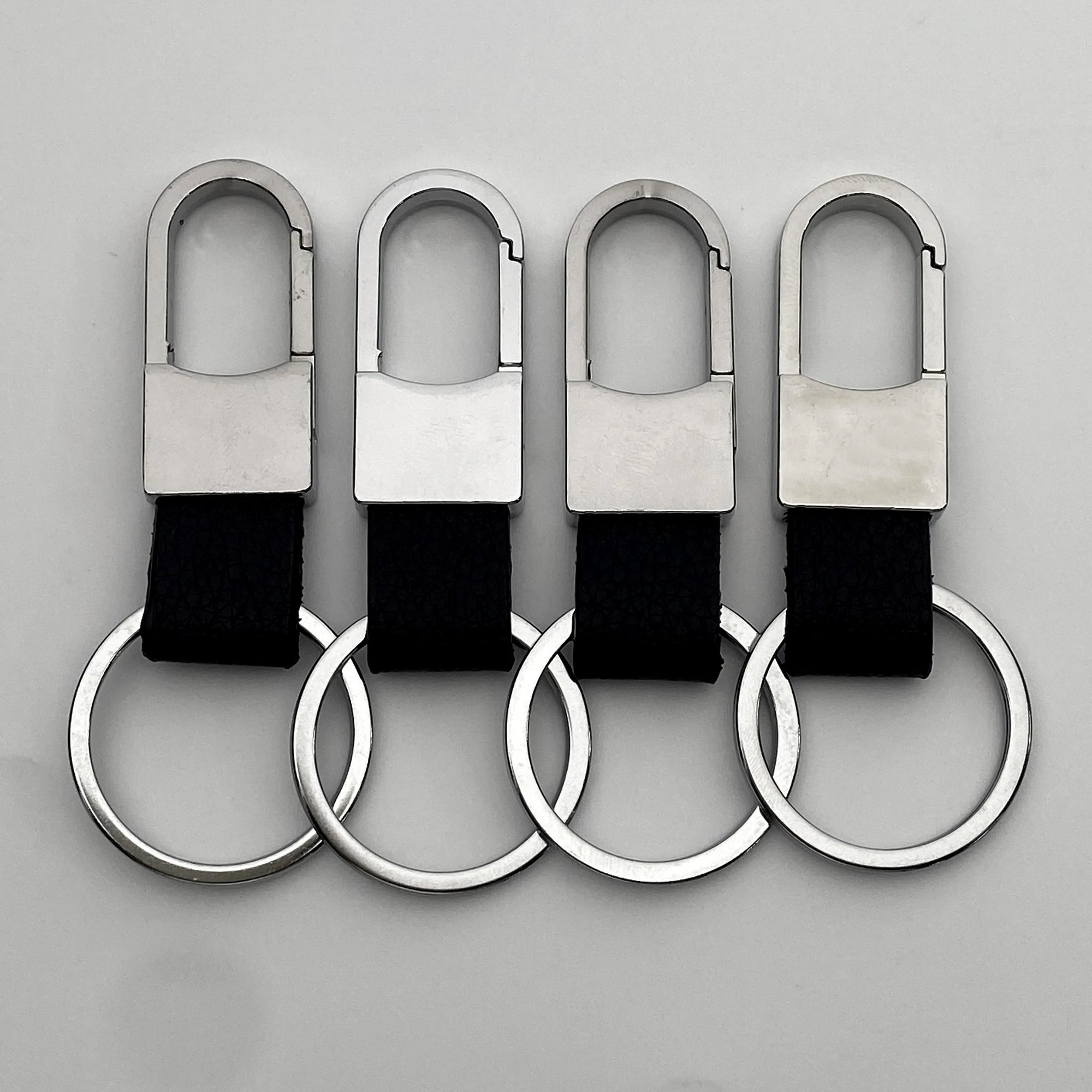1/4PCS Personalized Leather Splicing Waist Hanging Car Keychain Metal Key Ring Chain Motorcycle Keyring Accessories for Man Gift
