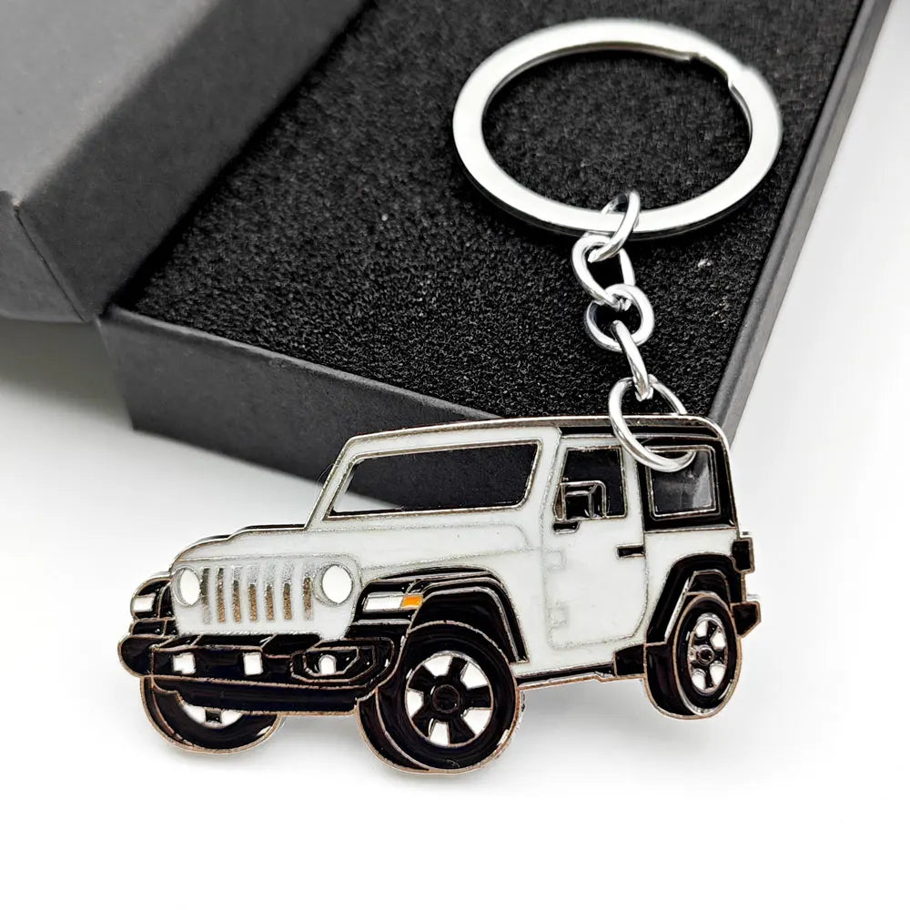 Originality Off-road Vehicle Enthusiast Keychain Metal SUV Car Pendant Keyring Creative Anti-Lost Backpack Key Chain Ring Gift