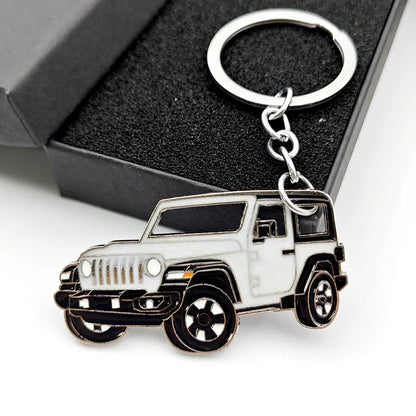 Originality Off-road Vehicle Enthusiast Keychain Metal SUV Car Pendant Keyring Creative Anti-Lost Backpack Key Chain Ring Gift