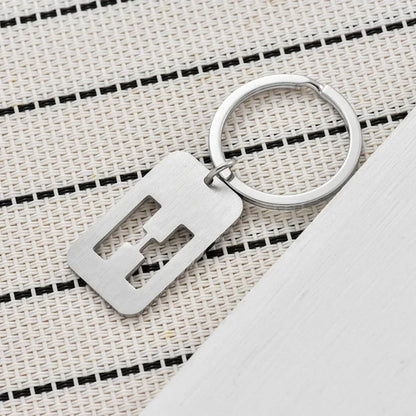 New Creative Hollowed Out 26 Letter Keychain Brushed Military Brand Pendants  Key Ring Buckle Chains Car Motorcyler Keyring Gift
