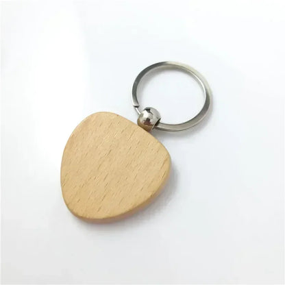 Custom Logo Name Laser Engraved Wooden Car Moto Keychain Personalized Keyring Retro Round Rectangular Pendant Cute Gift