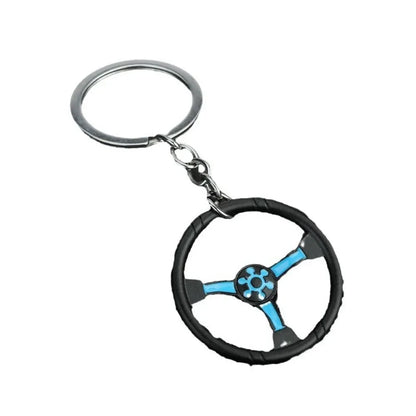 Creative Car Enthusiast Mini Metal Cute Keychain Auto Steering Wheel Pendant Key Ring Accessories Personalized Keyring Gift