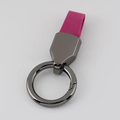 Retro Vintage Personalized Keyring Custom Logo Name Car Key Chain Laser Engrave Nubuck Leather Keychain for Men and Women Gift