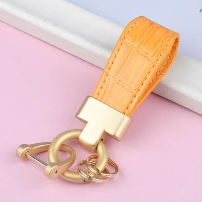Custom Logo Name Luxury Leather Keychain PU Metal Accessories Backpack Keyring Car Motorcycle Women Girl Key Chain Ring Gift