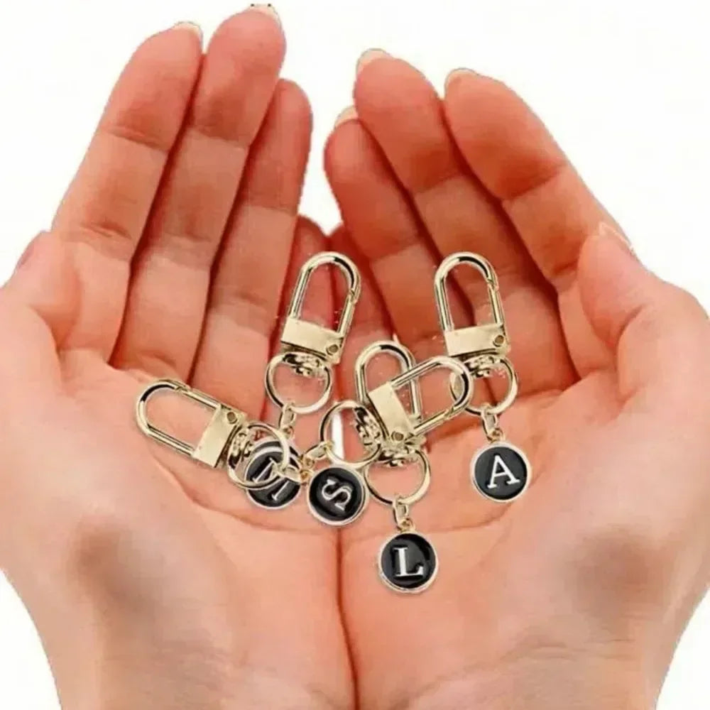 1pcs/5pcs Fashion DIY A-Z Letter A To Z Keychain Charms 26 Alphabet Metal Keyring Cute Small Lover Hang Bag Pendant Ring Gift