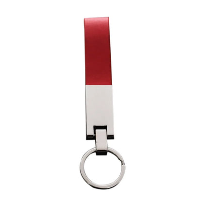 Luxury Business Men Metal Genuine Leather Keychain Car Moto Custom Laser Logo Name Keyring Boutique Key Chain Ring Gift