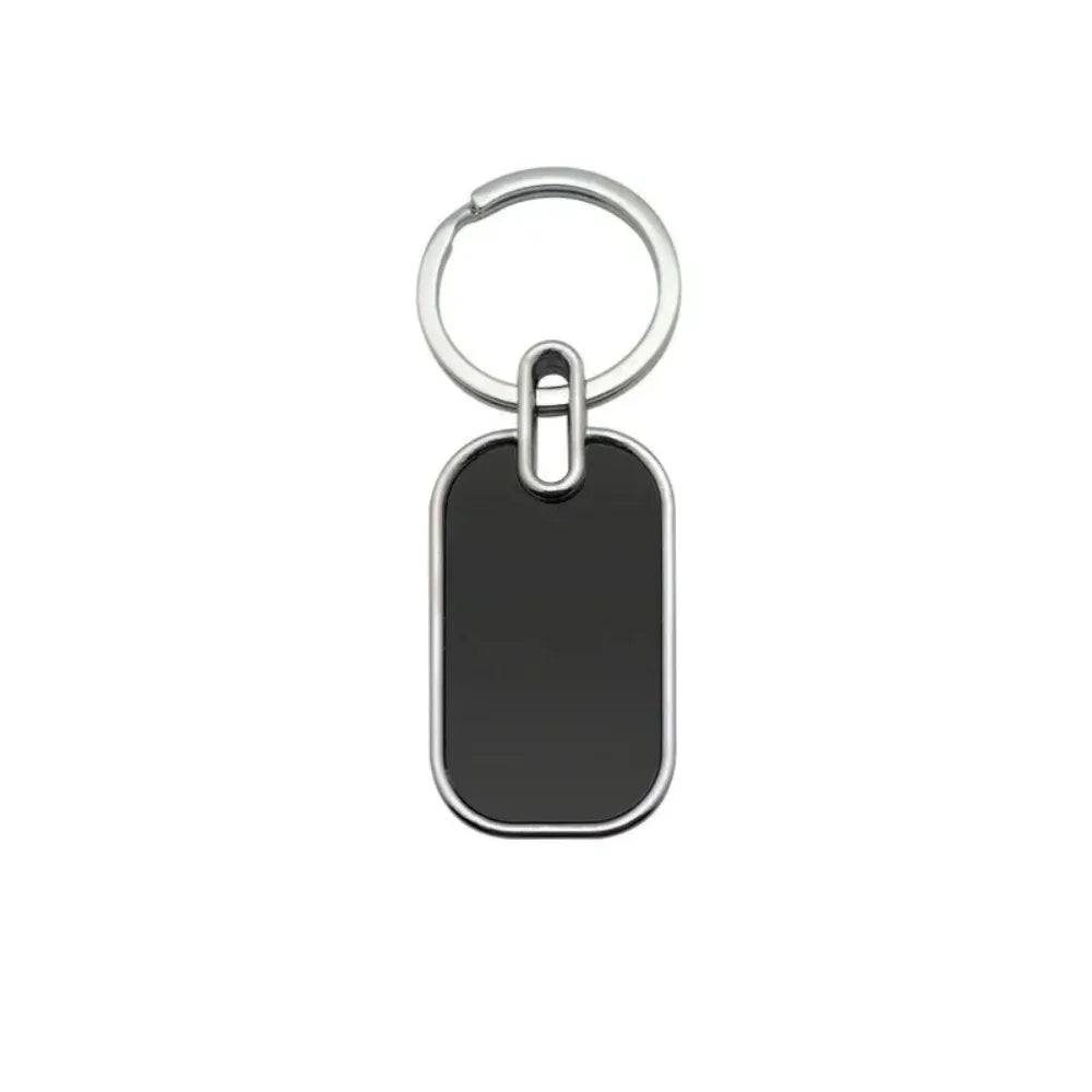 10pcs Custom Logo Name Keychain Metal Black Personalized Keyring Plate Laser Marking Engraving Stainless Key Chain Ring Gift
