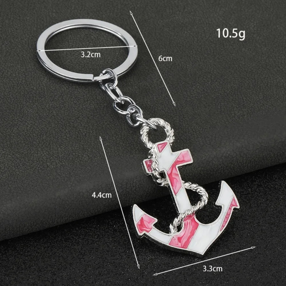 Personalization Originality 3D Metal Keychain Ship's Anchor Three-dimensional Backpack Keyring Adventure Key Chain Ring Gift