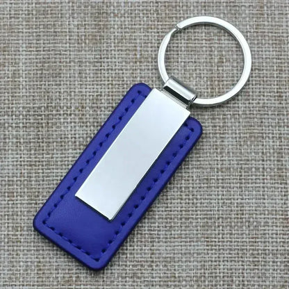 Metal Stainless Steel Leather Car Moto Keychain Men and Women Keyring Custom Laser Engraving Name Logo Key Chain Ring Gift