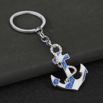 Personalization Originality 3D Metal Keychain Ship's Anchor Three-dimensional Backpack Keyring Adventure Key Chain Ring Gift