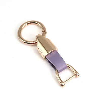 New Fashion Personalized Custom Logo Name Metal Waist Hanging KeyChain Leather Keyring Men Women Key Chain Buckle Ring Gift