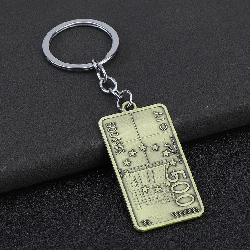 Metal Euro Style Luck Wealth Keychain Originality Pendant Personalization Keyring Car Moto Backpack Key Chain Ring Gift