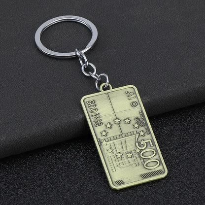 Metal Euro Style Luck Wealth Keychain Originality Pendant Personalization Keyring Car Moto Backpack Key Chain Ring Gift