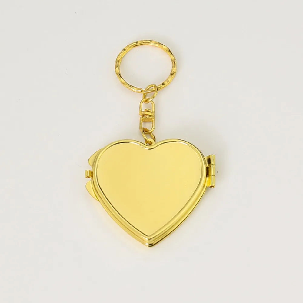 Custom  LOGO Name Metal Stainless Steel Mirror Keychain Love Core Heart Keyring for Woman Pendant Key Ring Chain Gift