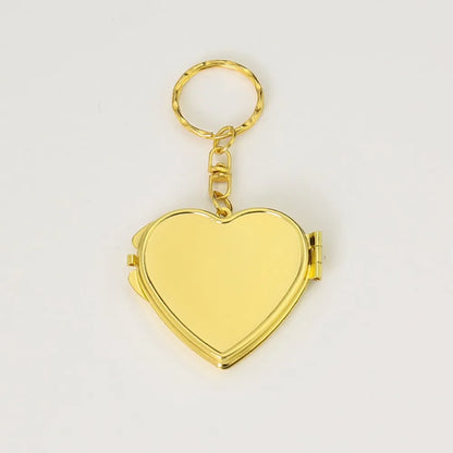 Custom  LOGO Name Metal Stainless Steel Mirror Keychain Love Core Heart Keyring for Woman Pendant Key Ring Chain Gift