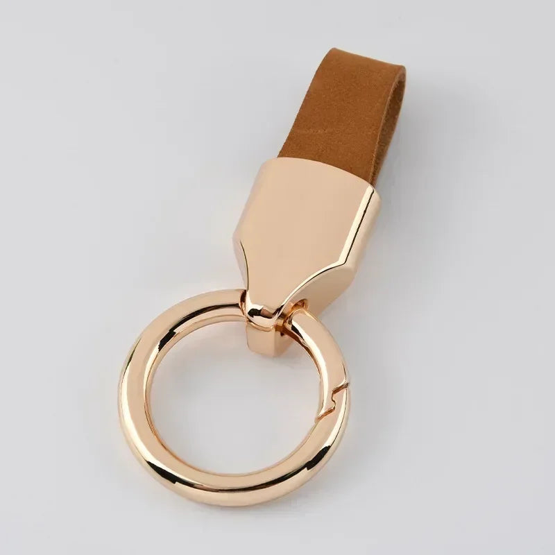 Retro Vintage Personalized Keyring Custom Logo Name Car Key Chain Laser Engrave Nubuck Leather Keychain for Men and Women Gift