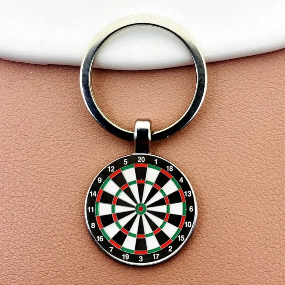 Creative Fashion Dart Target Keychain Retro Time Gemstone Keyring Metal Pendant Car Moto Key Chain Ring Gift