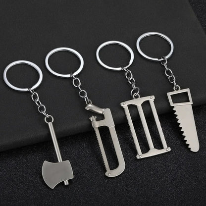 Pretend Play Set Mini Construction Multi Small Tools Metal Keychain Assorted Designs for Creative Play Gift DIY Toy Car Keyring