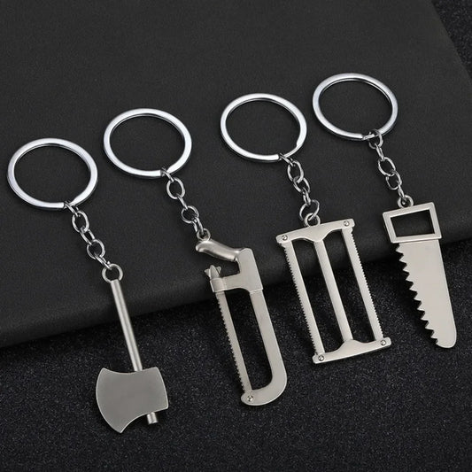 Pretend Play Set Mini Construction Multi Small Tools Metal Keychain Assorted Designs for Creative Play Gift DIY Toy Car Keyring