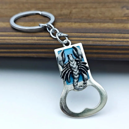 Relief Animal Bronze Color Keychain Metal Tiger Head Bottle Opener Keyring Portable Key Chain Ring for Collectible Souvenir Gift