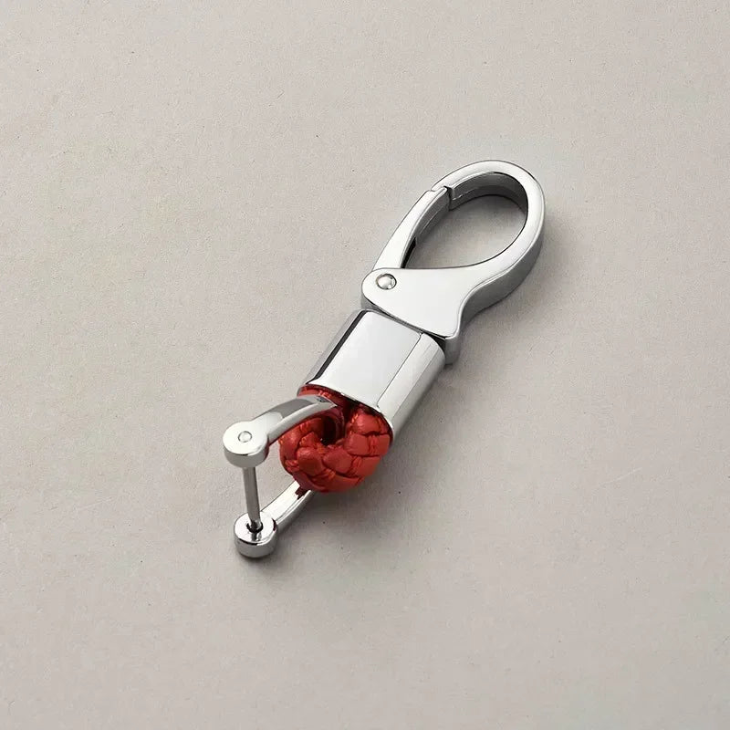 Custom Logo Name Fashionable Woven Rope Keychain Personalized Horseshoe Buckle Car Keyring Women Men Key Ring Chain Gift