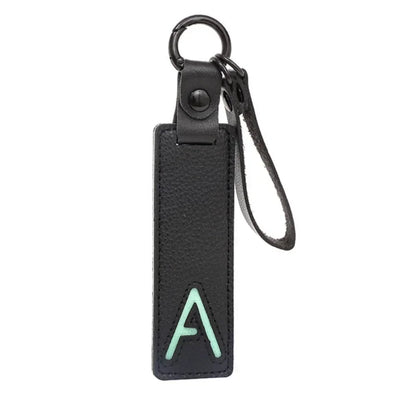 Popular A-Z 26 Letter Leather Keychain Engraved Custom Logo Name with Handbag Keyring for Woman Man Moto Car Key Ring Chain Gift