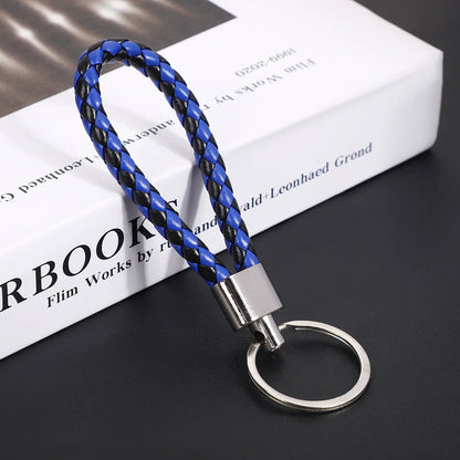 Originality PU Leather Metal Organization Rope Keychain Personality Custom Name Text Keyring Car Moto Key Ring Chain Gift