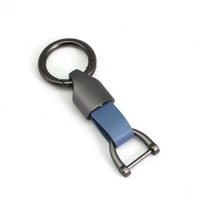 New Fashion Personalized Custom Logo Name Metal Waist Hanging KeyChain Leather Keyring Men Women Key Chain Buckle Ring Gift