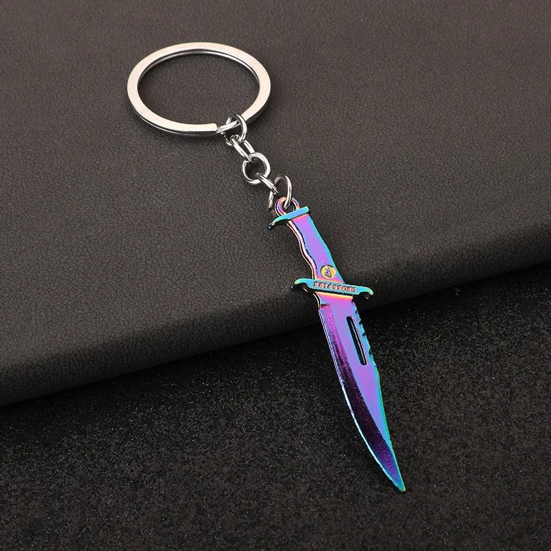 Ornaments Metal Keychain Military Enthusiasts Claw Knife Tactical Dagger Keyring Game Peripheral Pendant Key Chain Ring Gift