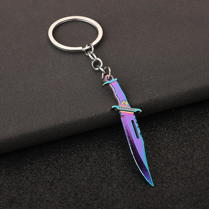 Ornaments Metal Keychain Military Enthusiasts Claw Knife Tactical Dagger Keyring Game Peripheral Pendant Key Chain Ring Gift