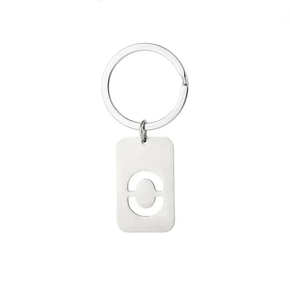 New Creative Hollowed Out 26 Letter Keychain Brushed Military Brand Pendants  Key Ring Buckle Chains Car Motorcyler Keyring Gift