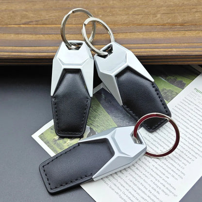 Custom Logo Car Keychain Styling Leather Metal Laser Pendant Keyring 4S Store Original Suitable Personalize Key Chain Ring Gift