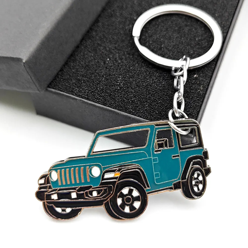 Originality Off-road Vehicle Enthusiast Keychain Metal SUV Car Pendant Keyring Creative Anti-Lost Backpack Key Chain Ring Gift