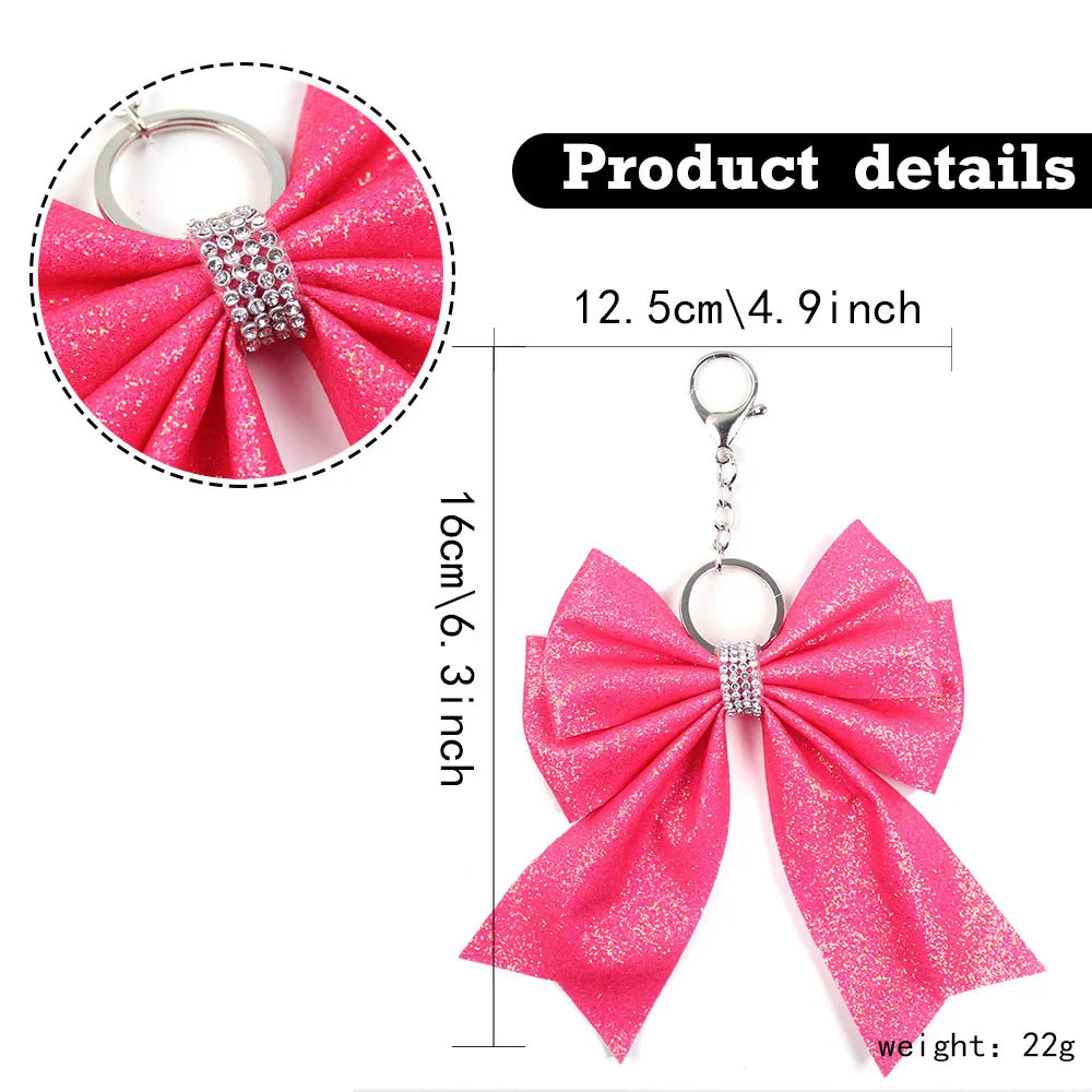 Originality Silk Ribbon Cloth Butterfly Keychain Flower Cheerleaders Keyring for Girl Pendant Backpack Key Ring Chain Gift