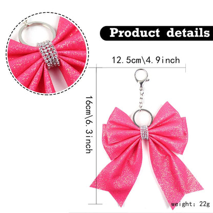 Originality Silk Ribbon Cloth Butterfly Keychain Flower Cheerleaders Keyring for Girl Pendant Backpack Key Ring Chain Gift