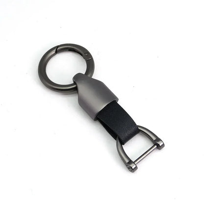 New Fashion Personalized Custom Logo Name Metal Waist Hanging KeyChain Leather Keyring Men Women Key Chain Buckle Ring Gift