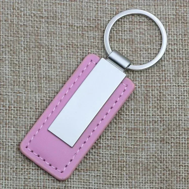 Metal Stainless Steel Leather Car Moto Keychain Men and Women Keyring Custom Laser Engraving Name Logo Key Chain Ring Gift