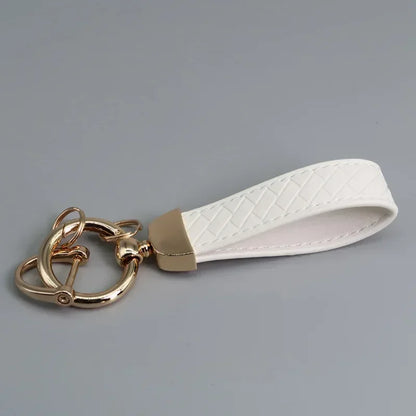 Creative Trendy Pendant Leather Keychain Accessories Net-like Metal Keyring Custom Name Text Logo Car Moto Key Chain Ring Gift