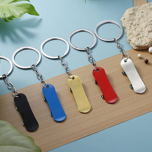Creative Skateboard Mini Metal Cute Keychain Enthusiast Skate Pendant Key Ring Accessories Personalized Keyring Lover Small Gift