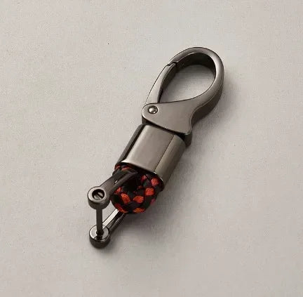 Custom Logo Name Fashionable Woven Rope Keychain Personalized Horseshoe Buckle Car Keyring Women Men Key Ring Chain Gift