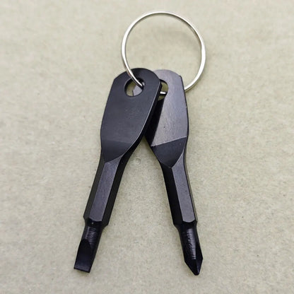 Portable Stainless Steel Mini EDC Keychain Slotted Phillips Screwdriver Keyring Pocket Repair Tools Set Key Chain Ring Gift