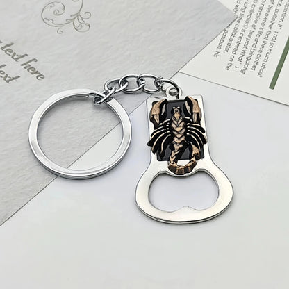 Relief Animal Bronze Color Keychain Metal Tiger Head Bottle Opener Keyring Portable Key Chain Ring for Collectible Souvenir Gift
