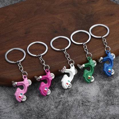 Electric Vehicle Creative Keychain Small Metal Moto Personalized Keyring Electric Motorcycle Car Key Chain Ring Gift