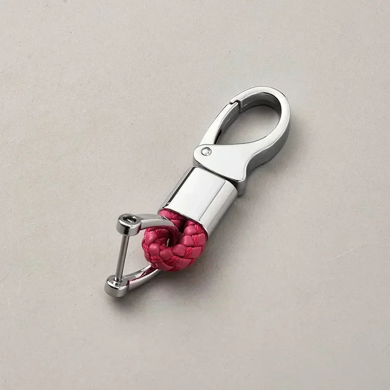 Custom Logo Name Fashionable Woven Rope Keychain Personalized Horseshoe Buckle Car Keyring Women Men Key Ring Chain Gift
