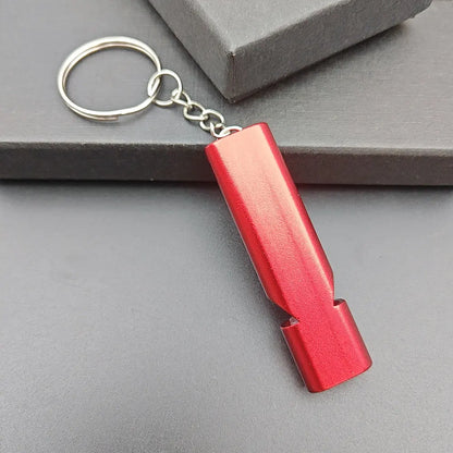 Portable EDC Whistle Emergency Survival Keychain Dual Frequency Survival Keyring Outdoor Camping Hiking Key Chain Ring Gift