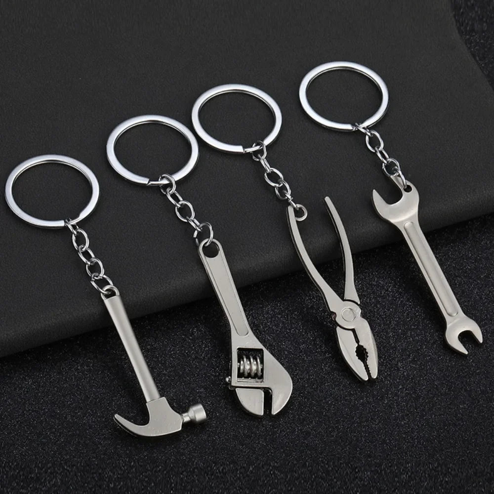 Pretend Play Set Mini Construction Multi Small Tools Metal Keychain Assorted Designs for Creative Play Gift DIY Toy Car Keyring
