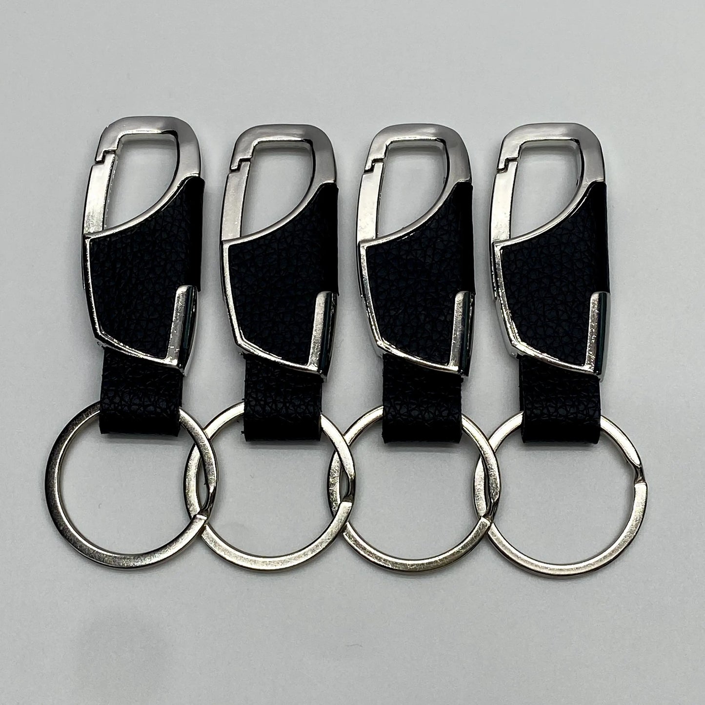 1/4PCS Personalized Leather Splicing Waist Hanging Car Keychain Metal Key Ring Chain Motorcycle Keyring Accessories for Man Gift