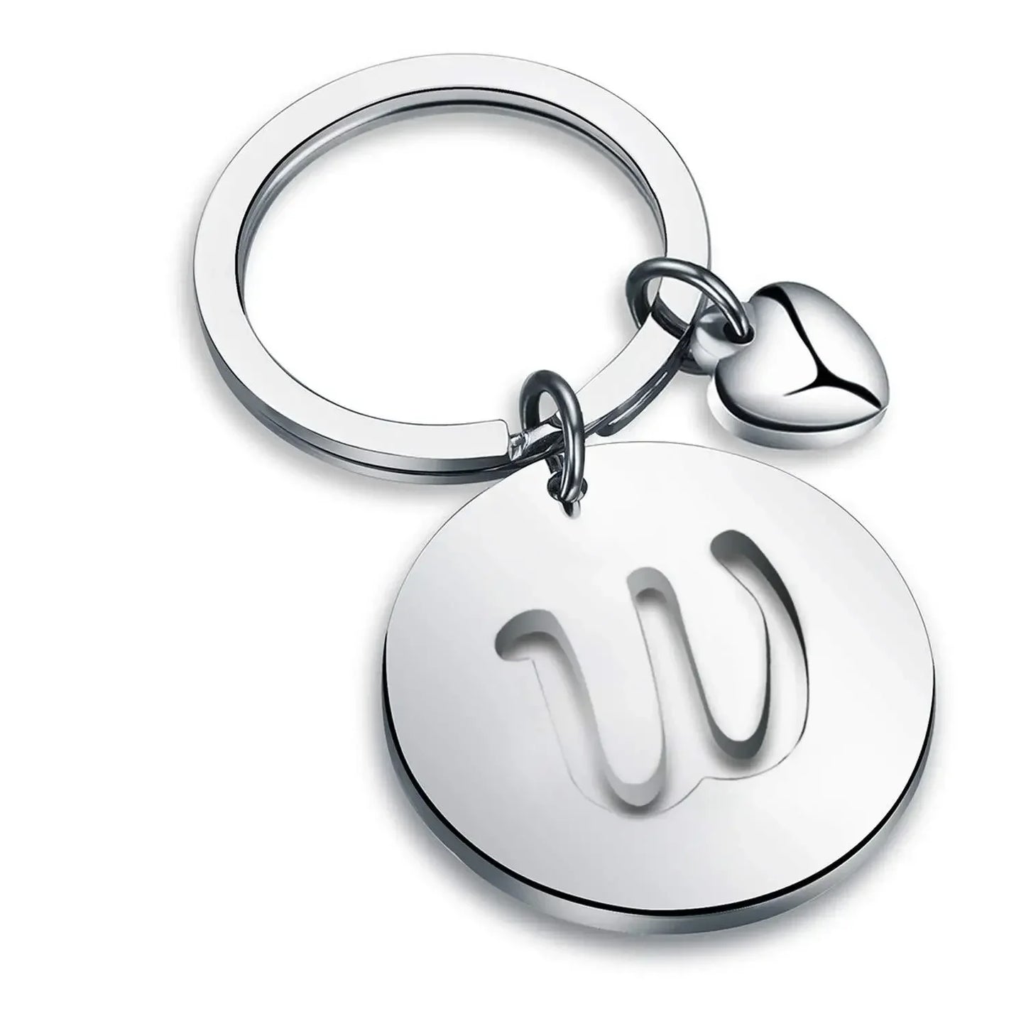 1PCS/2PCS Popular A-Z  Round Brand Stainless Steel Keychain 26 Letter Keyring  Pendant Key Ring Buckle Chains for Car Moto Gift